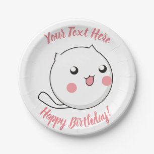 Furry Ball of Kitten Love Paper Plate