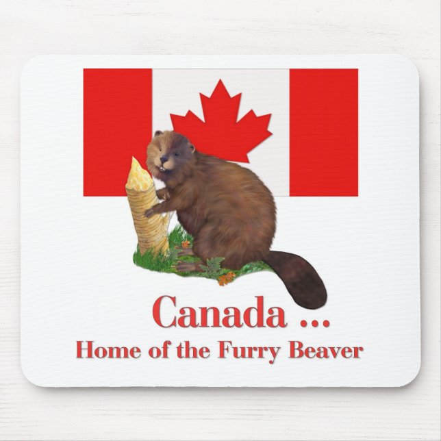 Furry Beaver Mouse Mat (Front)