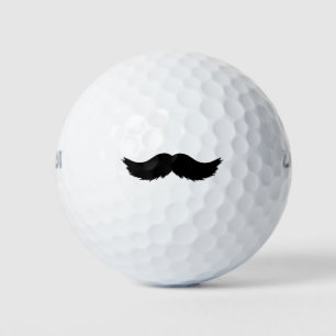 Furry Black Moustache Golf Balls