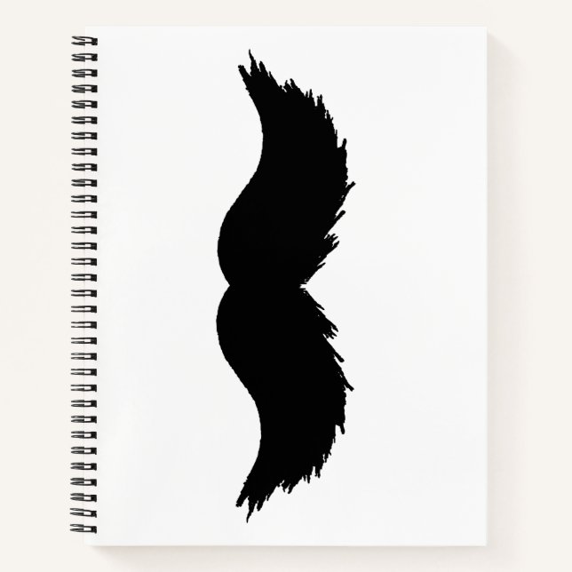 Furry Black Moustache Notebook (Front)