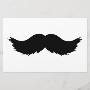 Furry Black Moustache Stationery