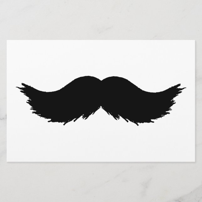 Furry Black Moustache Stationery (Front)