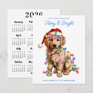 Furry & Bright 2027 Calendar Golden Retriever Dog Holiday Card
