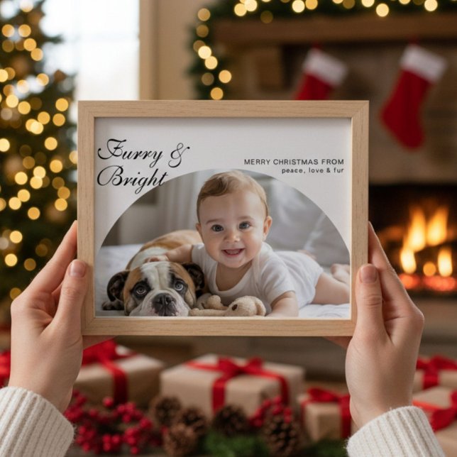 Furry & Bright Colourful Family Holiday Card (Creator Uploaded)