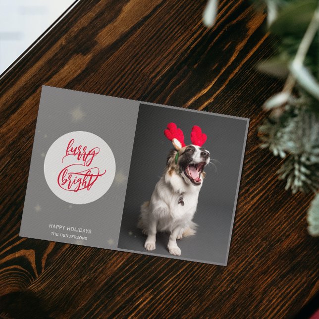 Furry & Bright | Custom Name & Photo | Happy Holiday Card (Creator Uploaded)