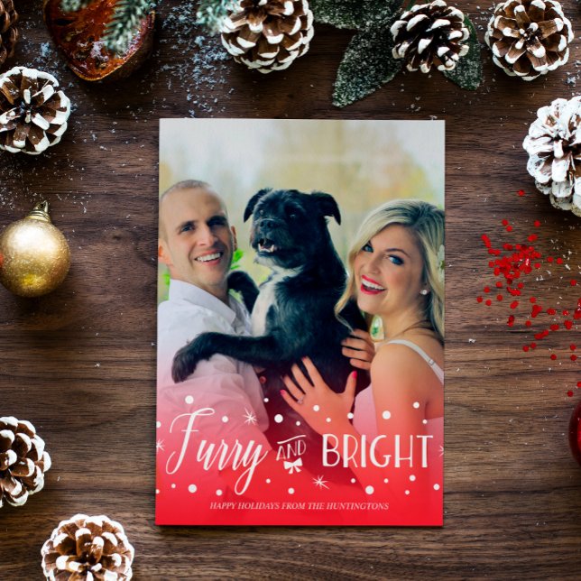 Furry & Bright - Pet Christmas Photo Holiday Card (Creator Uploaded)