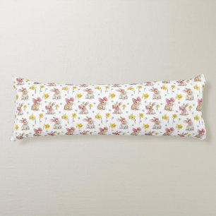 Furry Brown Bunnies Among Daffodils Body Cushion