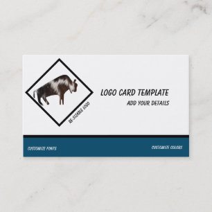 Furry Bull Wild Animal. Logo Business Card