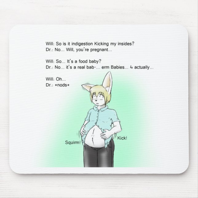 Furry bunny prenancy mouse mat (Front)