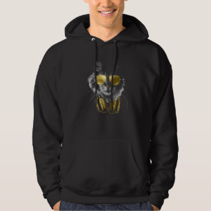Furry Cat With Sunglasses And Headphones Hoodie