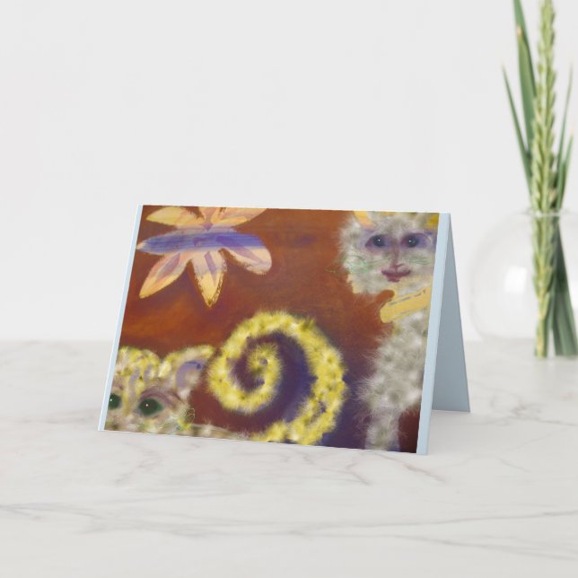 Furry Cats Friendly Note Card (Front)