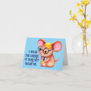 Furry Cheese Man Business Mouse Tie Glasses Nerdy Card