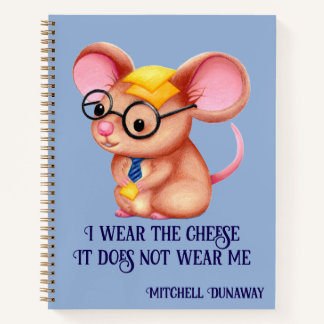 Furry Cheese Man Business Mouse Tie Glasses Nerdy Notebook