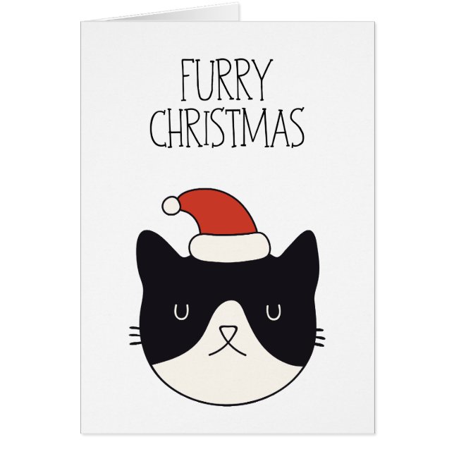“Furry Christmas” Cat Lover’s Christmas Card (Front)