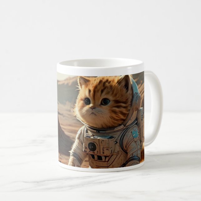 Furry Chubby Little Garfield Cub on Mars Mug (Front Right)