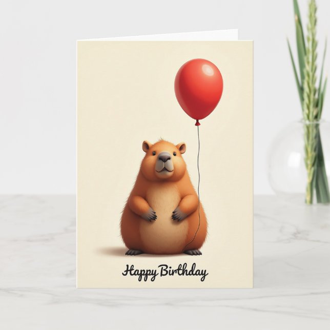 Furry Creature Birthday Card (Front)