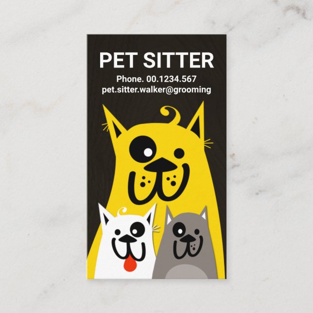 Furry Dog Mother Kids Pet Sitting Business Card (Front)