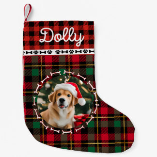 Furry Family Traditions in Rustic Christmas paw Small Christmas Stocking
