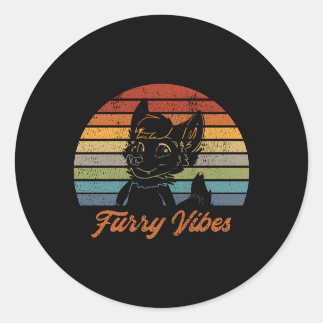 Furry Fandom Furry S Owo Fursuit Classic Round Sticker (Front)
