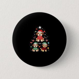 Furry Festive Christmas � Cute Dogs Holiday Tree O 6 Cm Round Badge