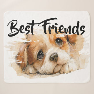 Furry Friend Best Friends Sherpa Blanket