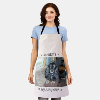 Furry Friend Name & Paw Print Accent Layout Apron