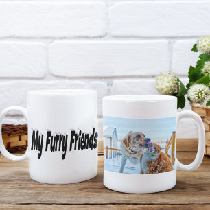 Furry Friends Cat and Dog Photo Coffee Mug