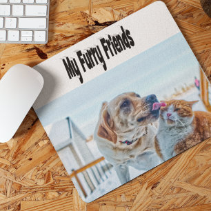 Furry Friends Cat and Dog Photo    Mouse Mat