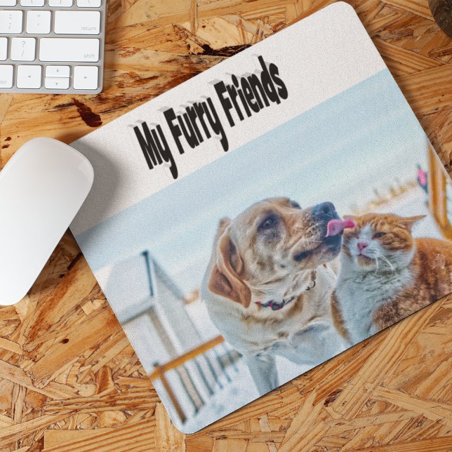 Furry Friends Cat and Dog Photo    Mouse Mat (Creator Uploaded)
