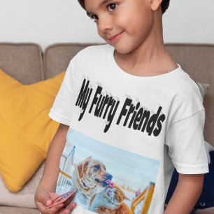 Furry Friends Cat and Dog Photo    T-Shirt