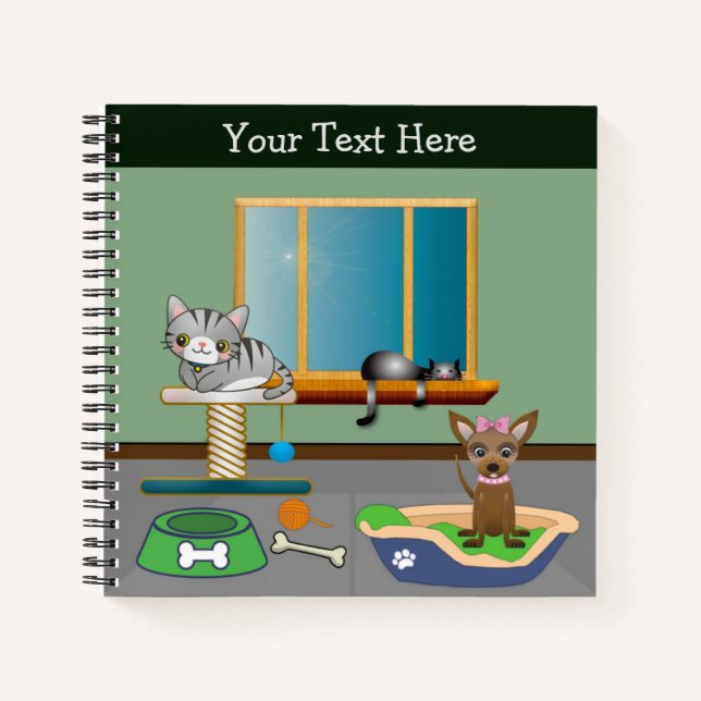 Furry Friends Notebook - Adorable Pet Lover Gift (Front)