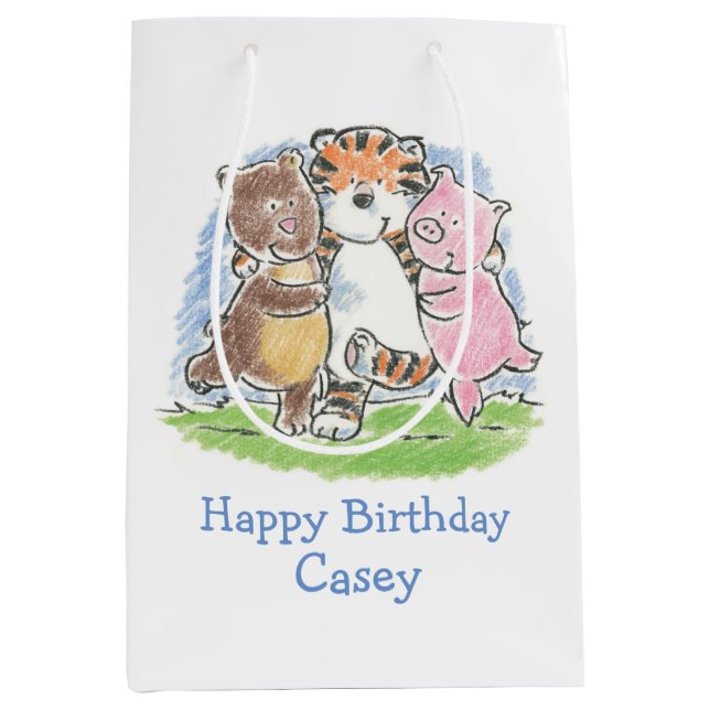 Furry Friends Trio Medium Gift Bag (Front)