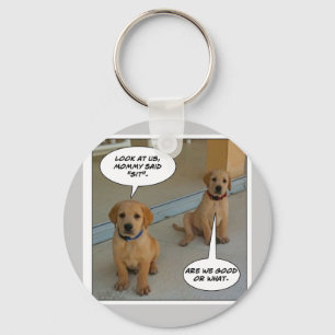 Furry Funnies "LAB PUPS?" Key Ring