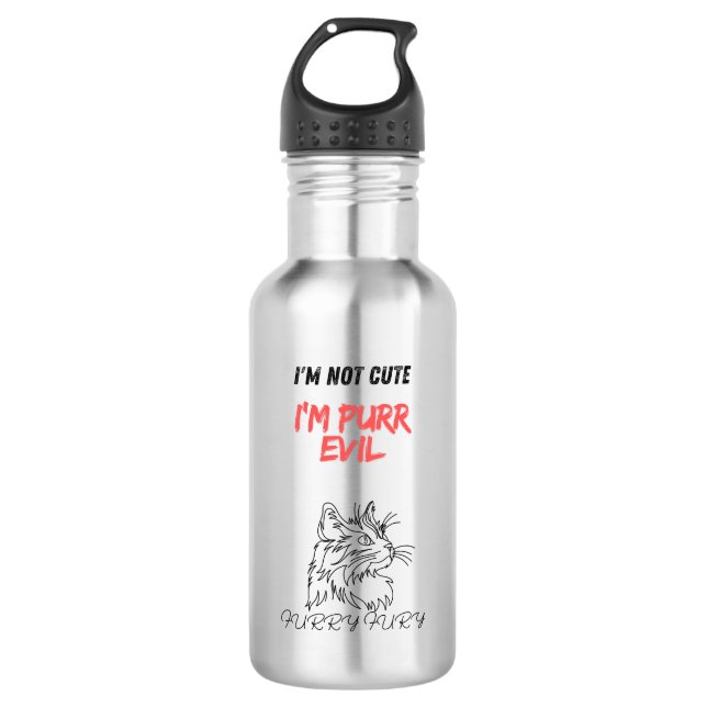 Furry fury - funny cat 532 ml water bottle (Front)