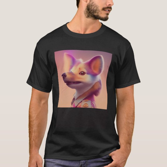 Furry Fuzzy Sneaky Squirrel Ferret Animal Peach Go T-Shirt (Front)