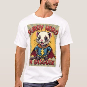 Furry Hero in Disguise – Super Ferret Comic Tee