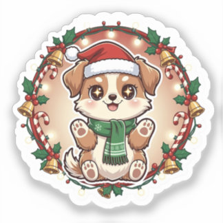 Furry Holiday Cheer Custom-Cut Vinyl Sticker