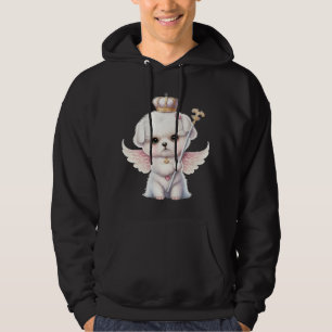 Furry Joy: Angel Wing Maltese Dog Puppy Gift Hoodie