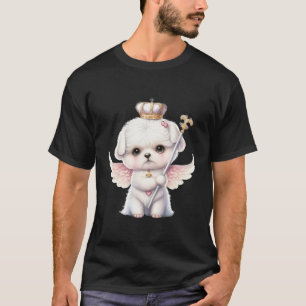 Furry Joy: Angel Wing Maltese Dog Puppy Gift T-Shirt