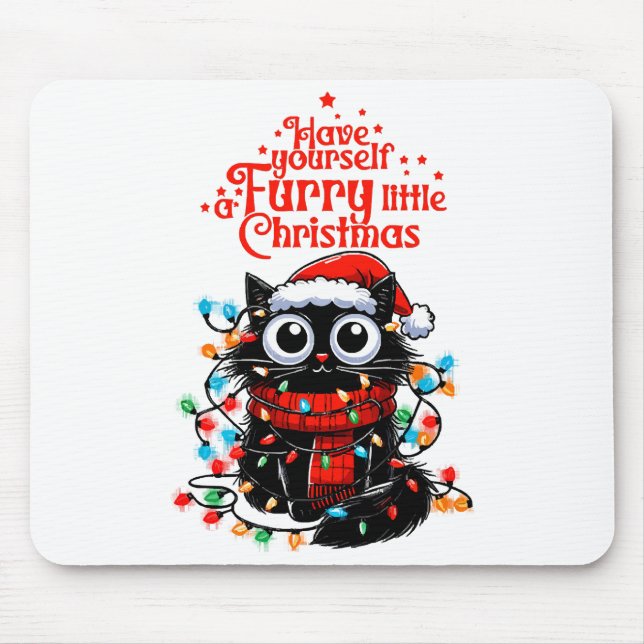 Furry Little Christmas  Mouse Mat (Front)