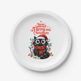 Furry Little Christmas Paper Plate