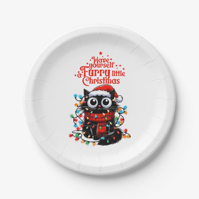 Furry Little Christmas  Paper Plate (Front)