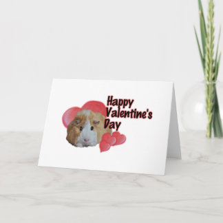 Furry Little Guinea Pig Tan Happy Valentine's Day  Card