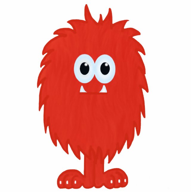 Furry Monster Sculpture Standing Photo Sculpture (Front)