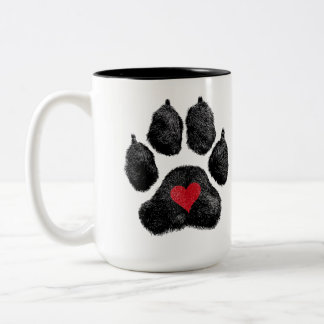 Furry Paw Print with Heart – Pet Lover Coffee Mug