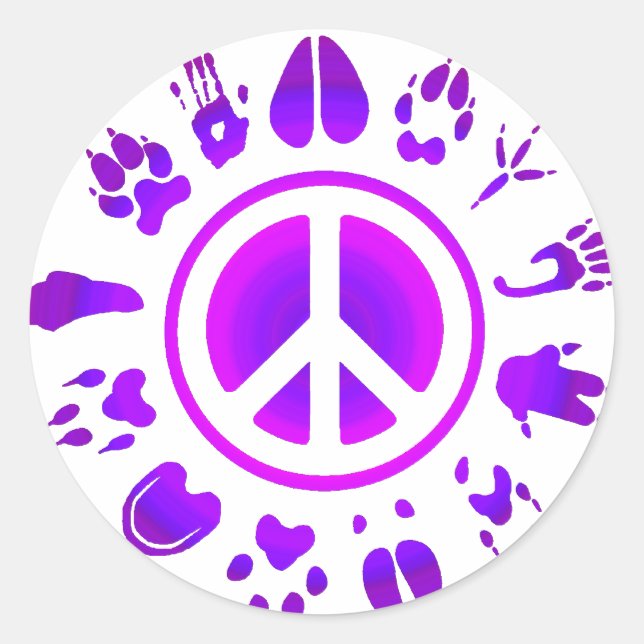 furry peace2 classic round sticker (Front)