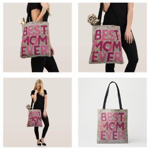 Furry Pink Best Mum Ever Tote Bag