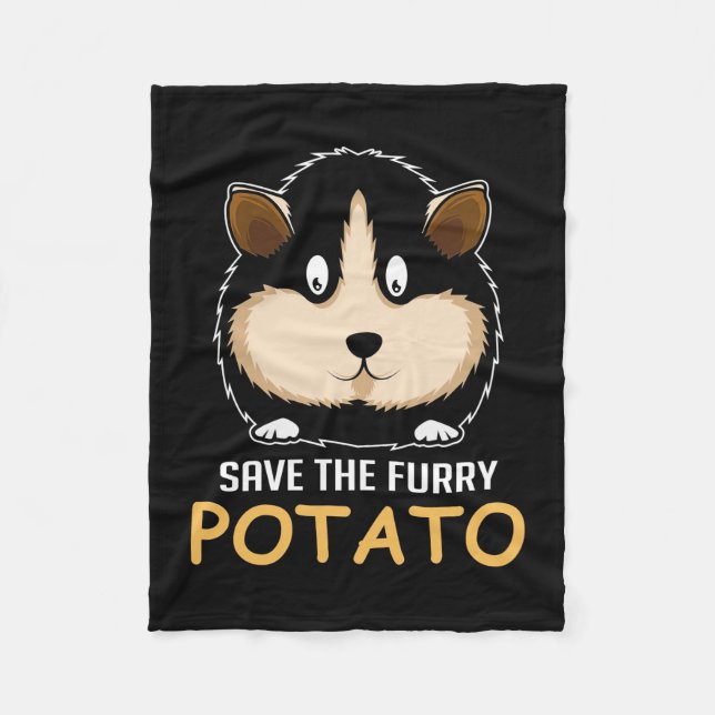 Furry Potato Guinea Pig Owner Fleece Blanket (Front)