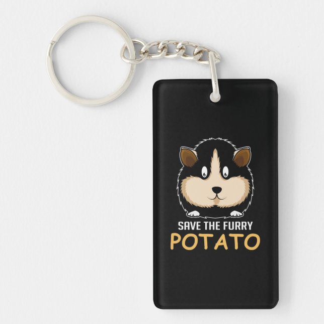 Furry Potato Guinea Pig Owner Key Ring (Front)