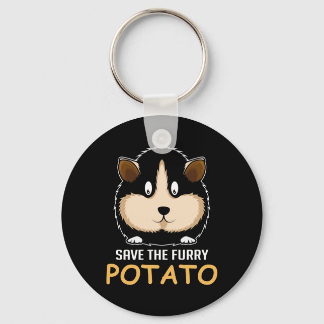 Furry Potato Guinea Pig Owner Key Ring (Front)